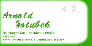 arnold holubek business card